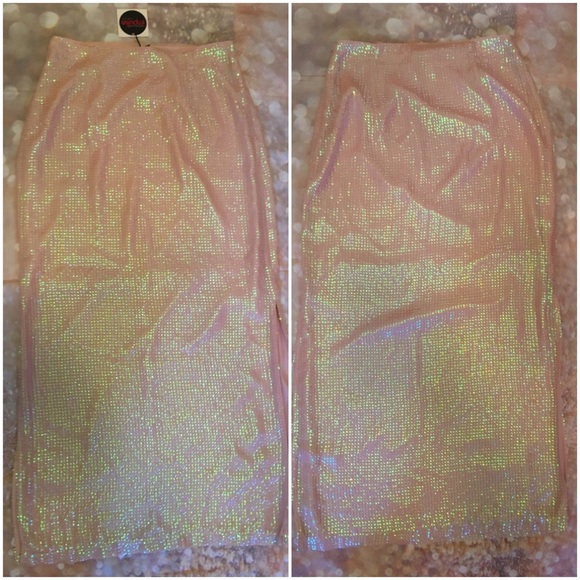 Impulse Made Fashion Week Pink Maxi Sequin Skirt - Picture 2 of 5